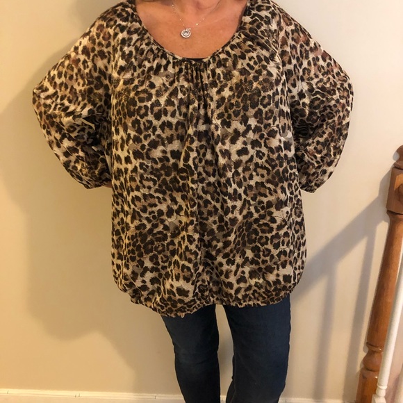 INC leopard print top - Picture 3 of 6